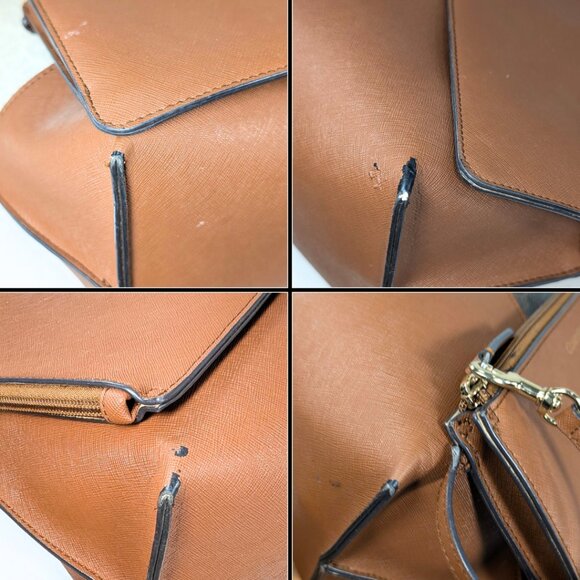 Calvin Klein Signature Sonoma Brown White Colorblock Tote w/Brow Zip Wristlet - Picture 6 of 10